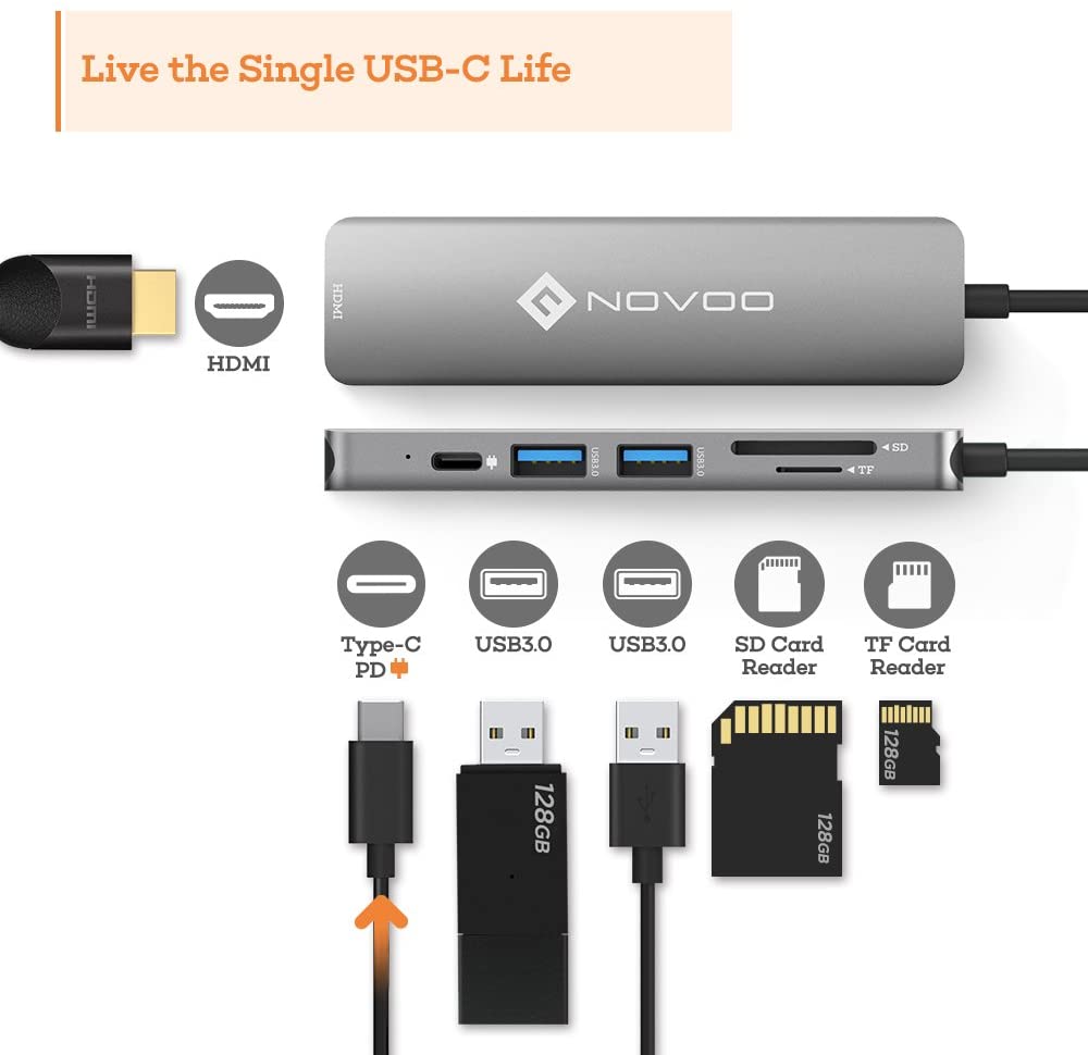 Hub USB-C 6-en-1 Novoo – Technival